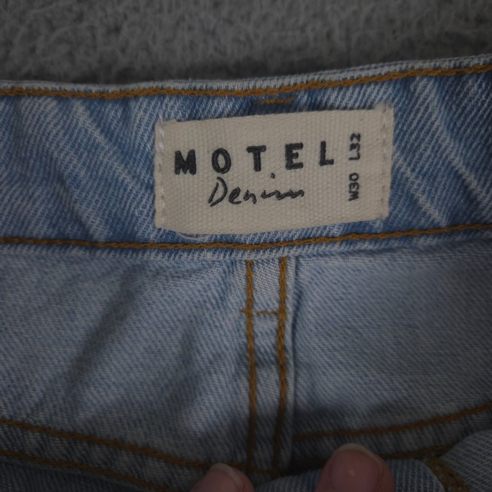 Motel Rocks Jeans Womens 30x32 Blue Wide Leg Parallel Mid Rise Light Wash Denim - Picture 7 of 10